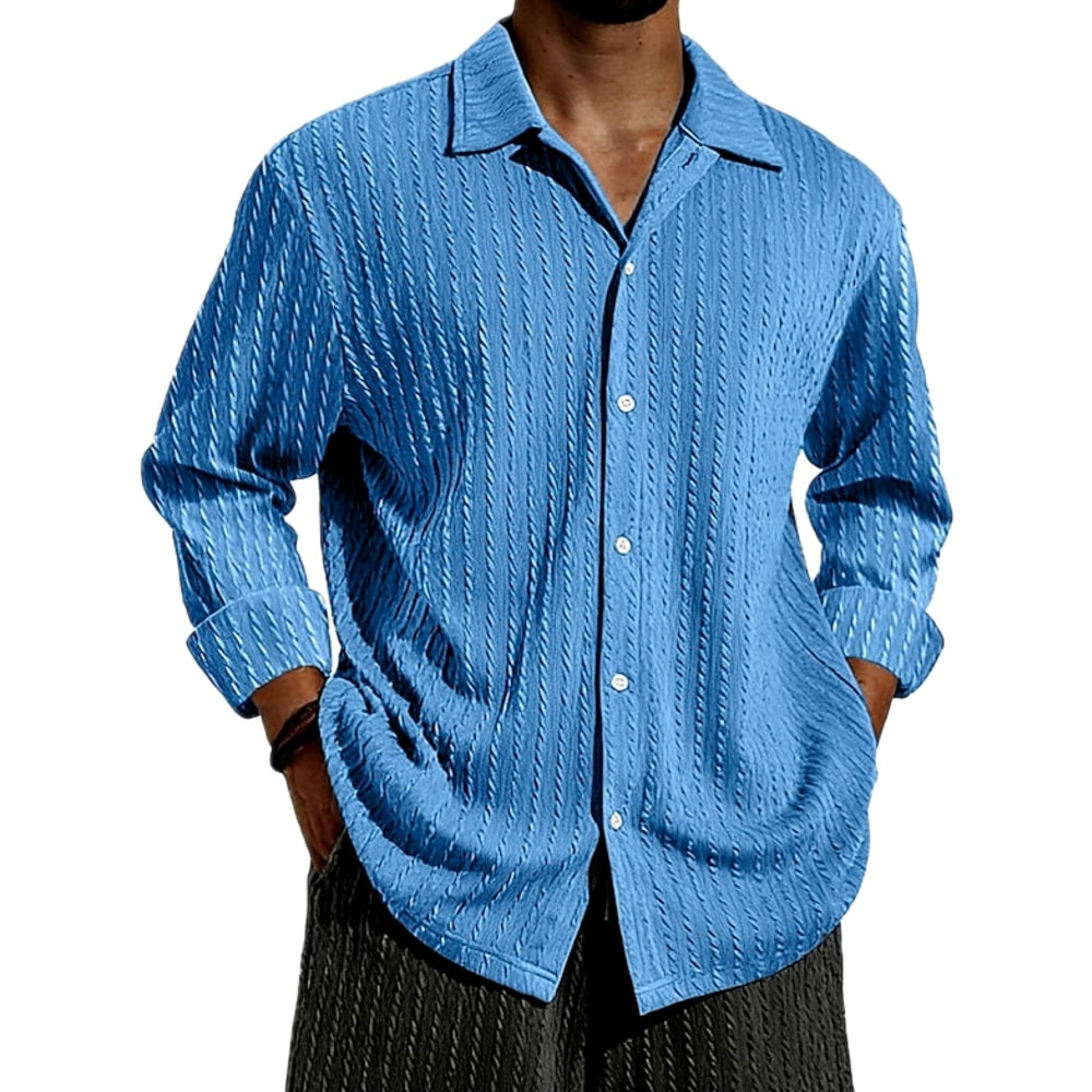 Elias Moss Textured Shirt - Sky Blue - view 1