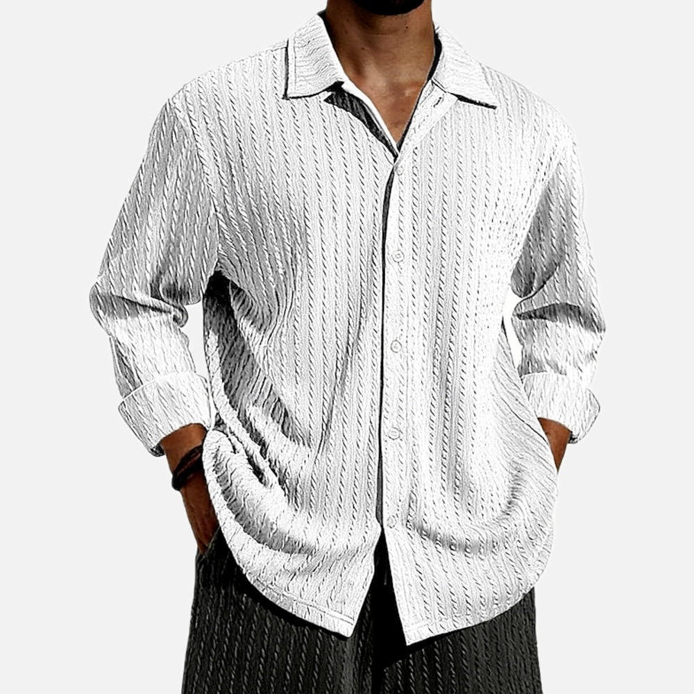 Elias Moss Textured Shirt - White - view 1