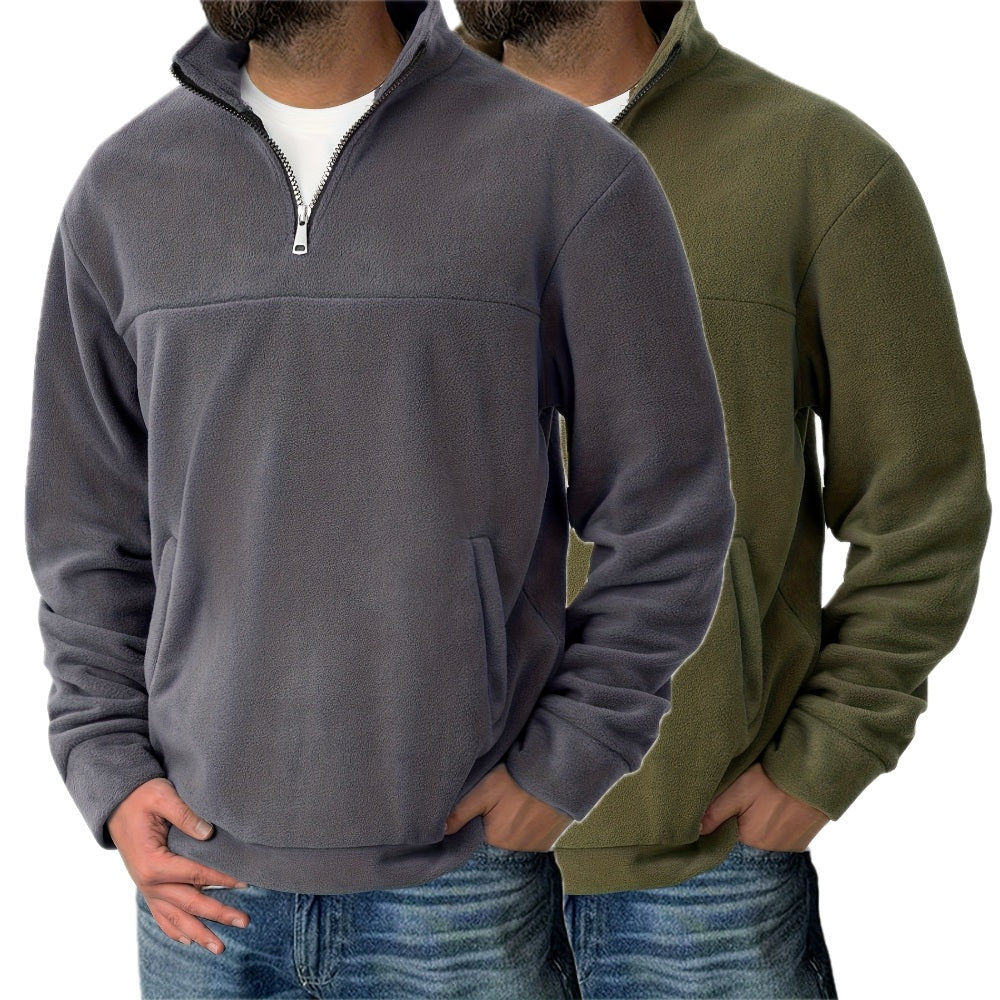 Elias Vaughn Half-Zip Sweater - Grey - view 2