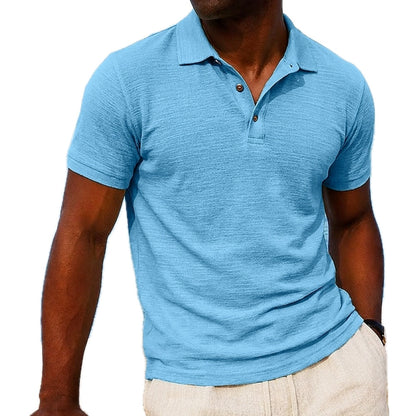 Emmett Vance Textured Polo - Lake Blue - view 1