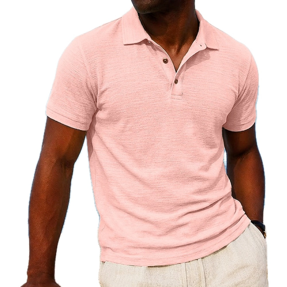 Emmett Vance Textured Polo - Pink - view 1