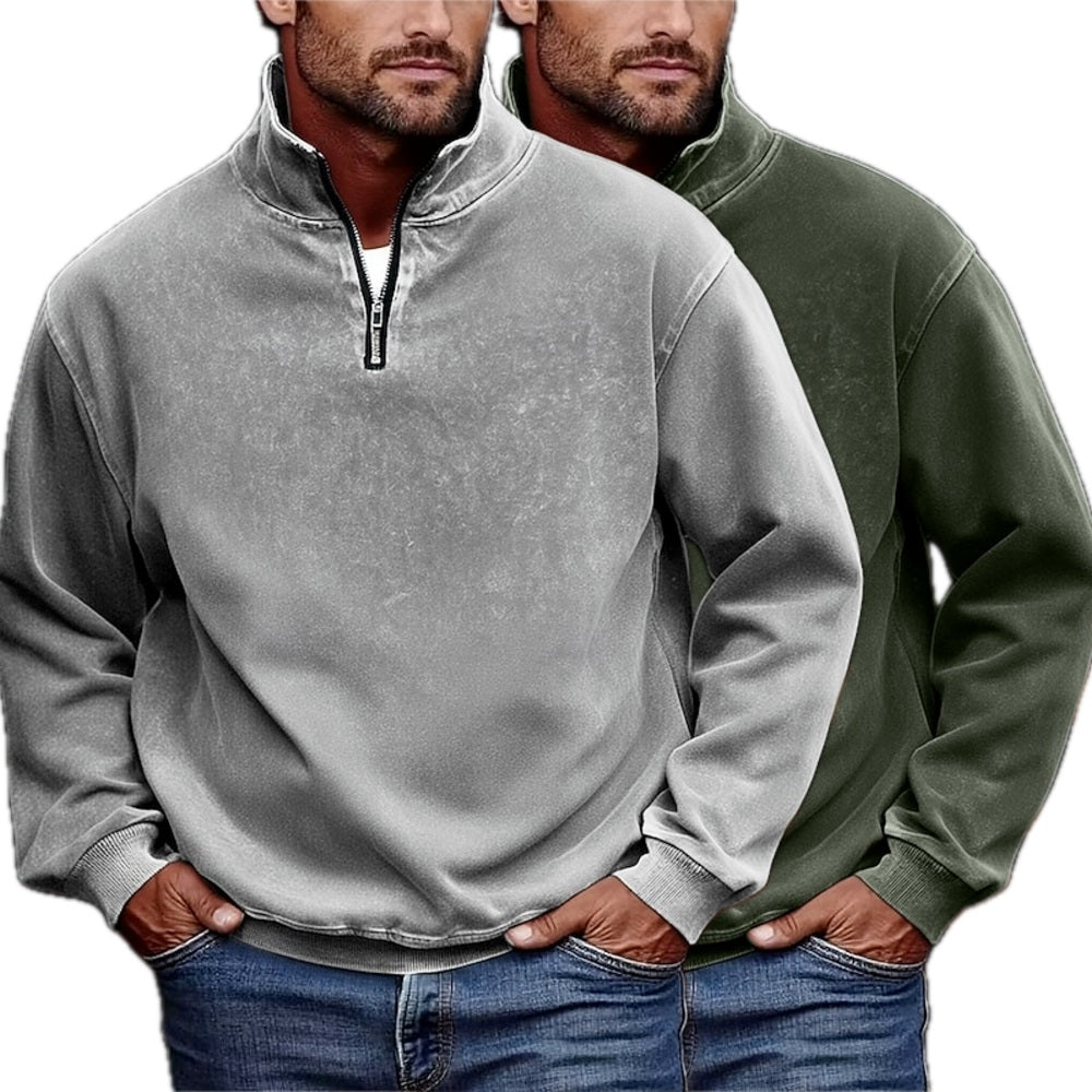 Evan Brooks Quarter-Zip Sweatshirt - Grey - view 2