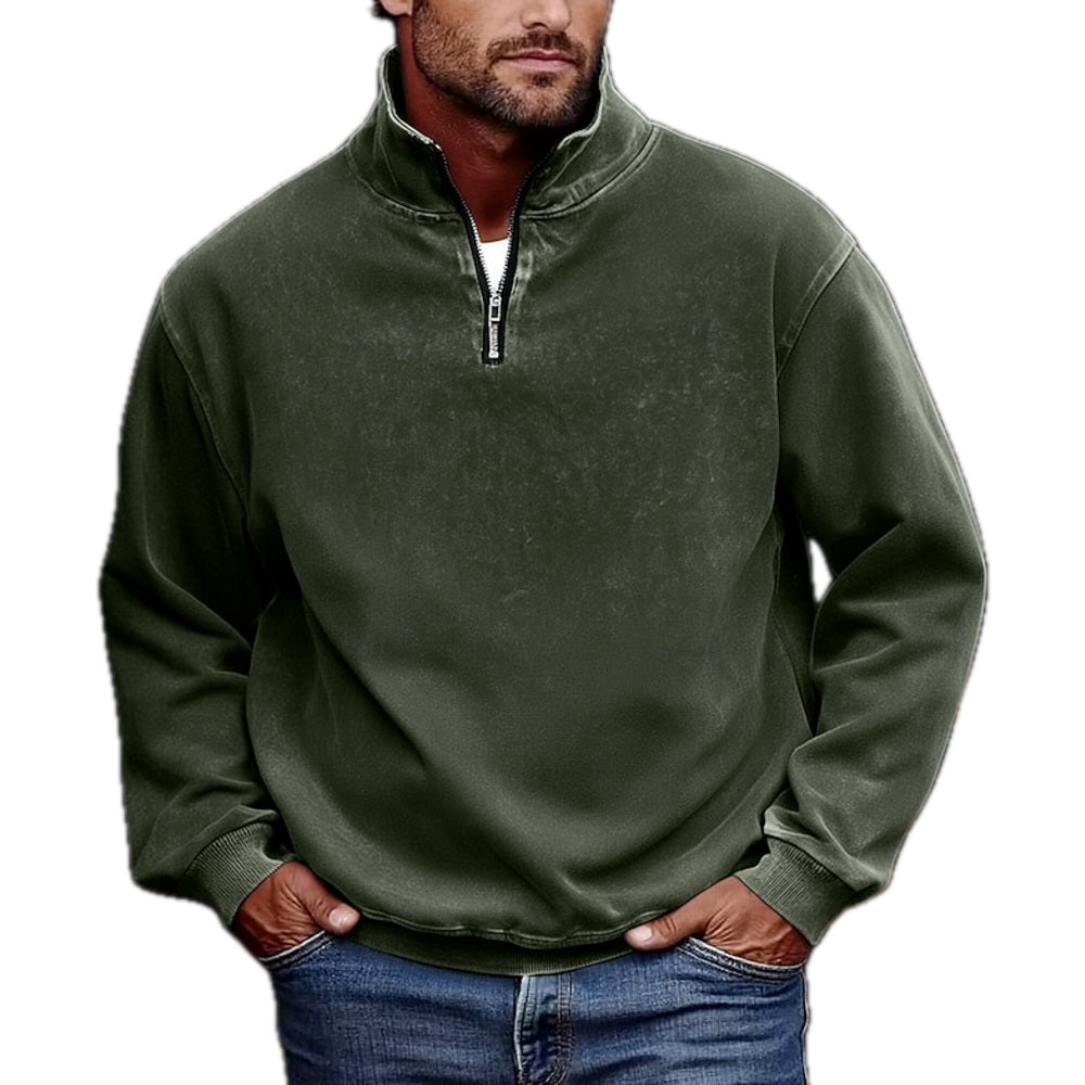 Evan Brooks Quarter-Zip Sweatshirt - Olive - view 1
