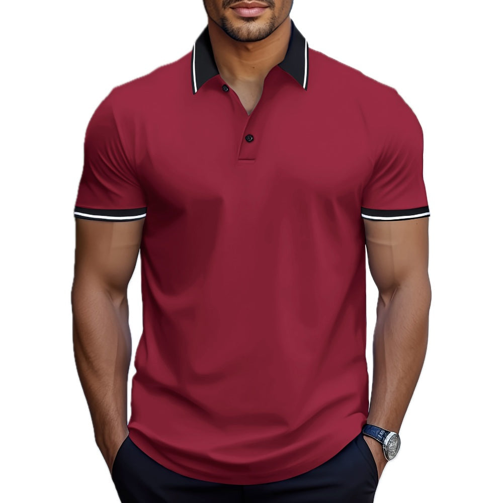 Everett Rowan Lapel Tee - Burgundy - view 1