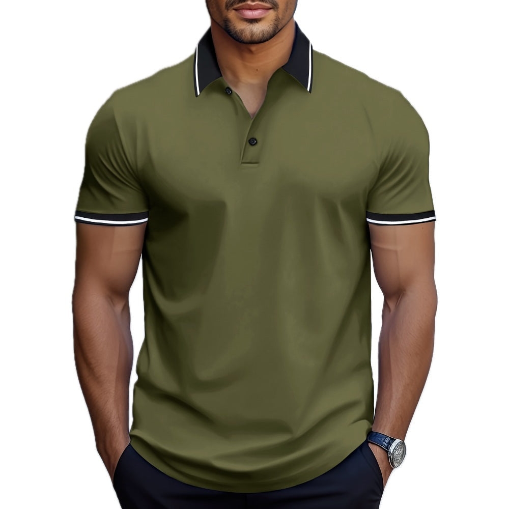 Everett Rowan Lapel Tee - Olive - view 1