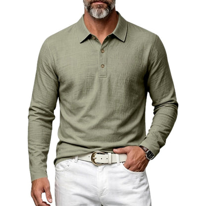 Everett Shaw Long-Sleeve Polo - Olive - view 1