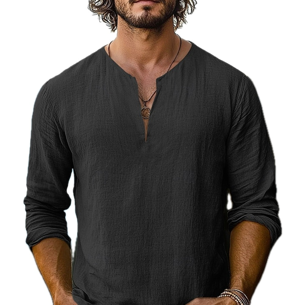 Everett Shaw V-Neck Shirt - Black - view 1