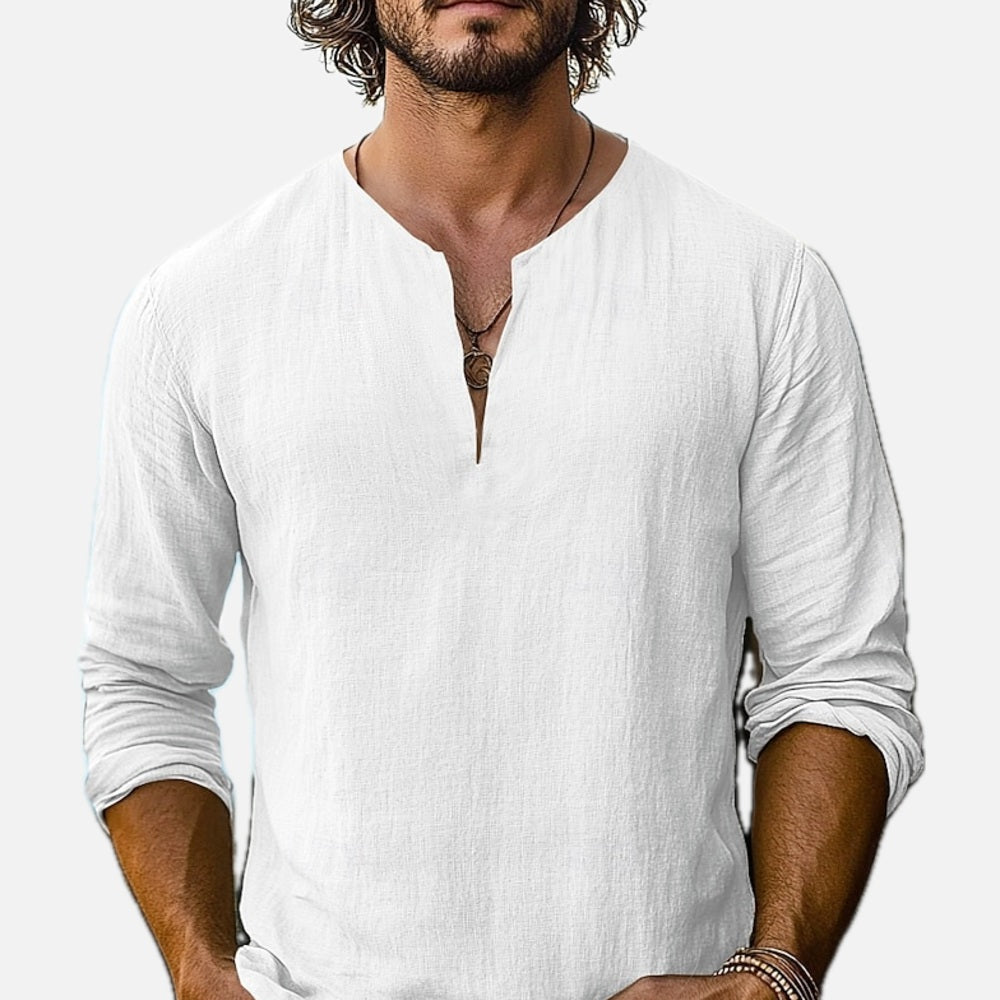 Everett Shaw V-Neck Shirt - White - view 1