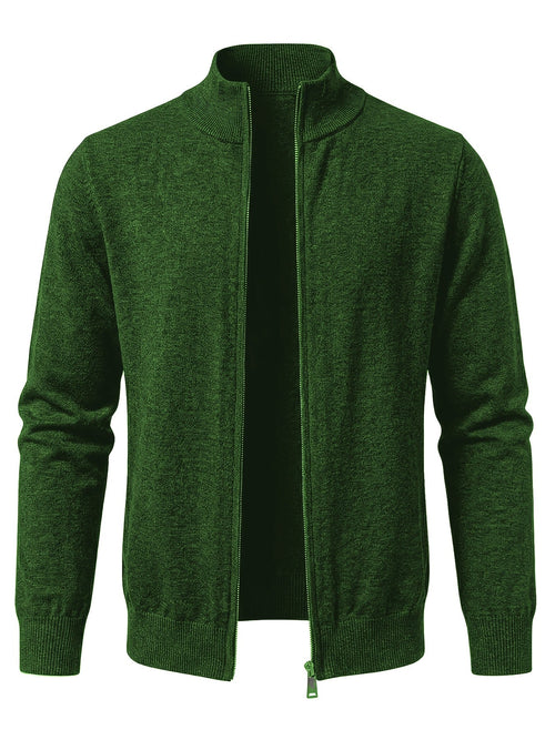 Everett Shaw Zip Cardigan - Dark Green - view 1