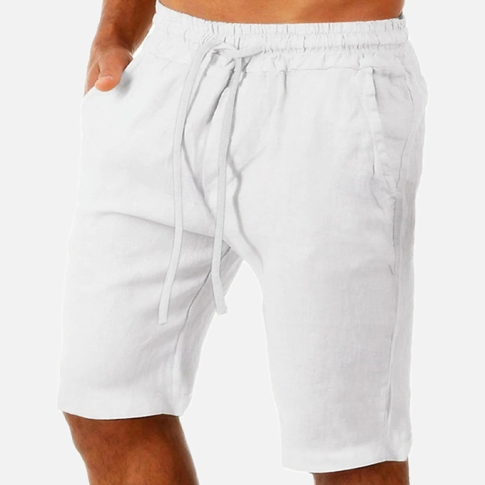Everett Stone Drawstring Shorts - White - view 1