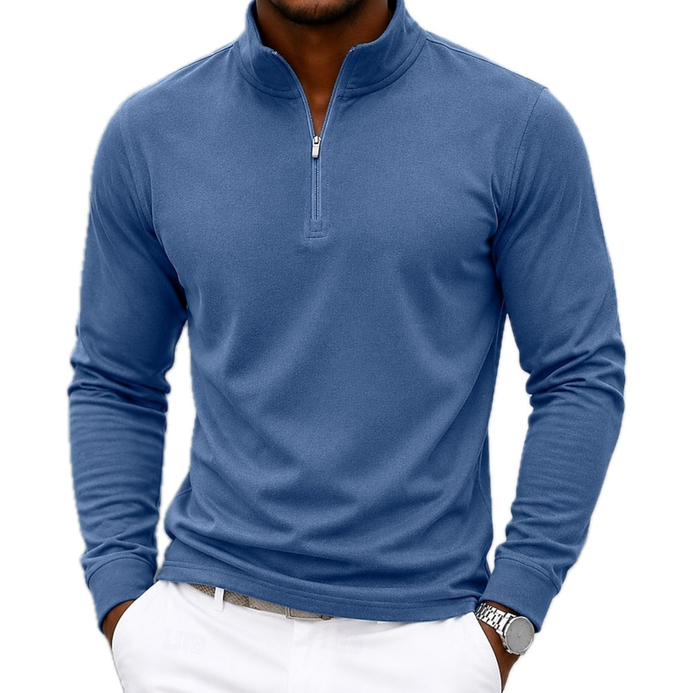 Felix Nolan Quarter-Zip Polo - Blue - view 1