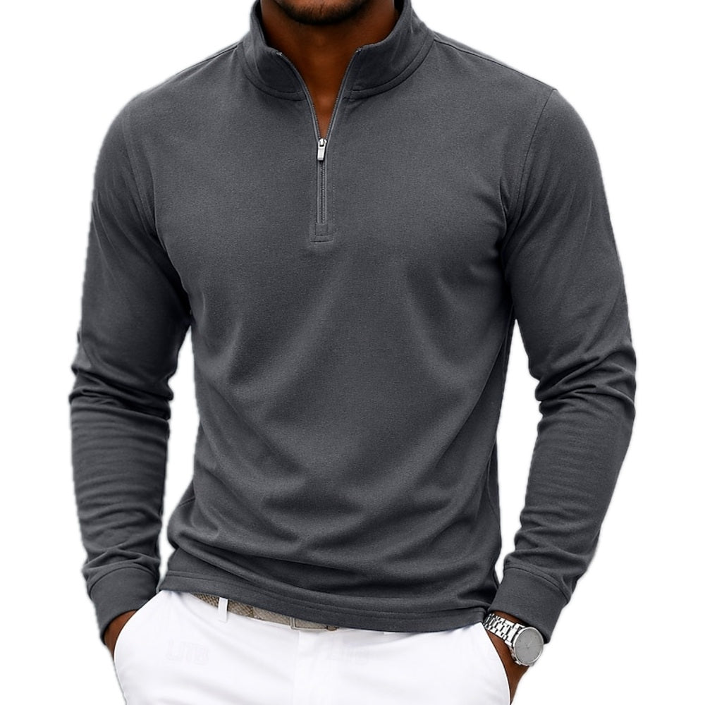 Felix Nolan Quarter-Zip Polo - Grey - view 1