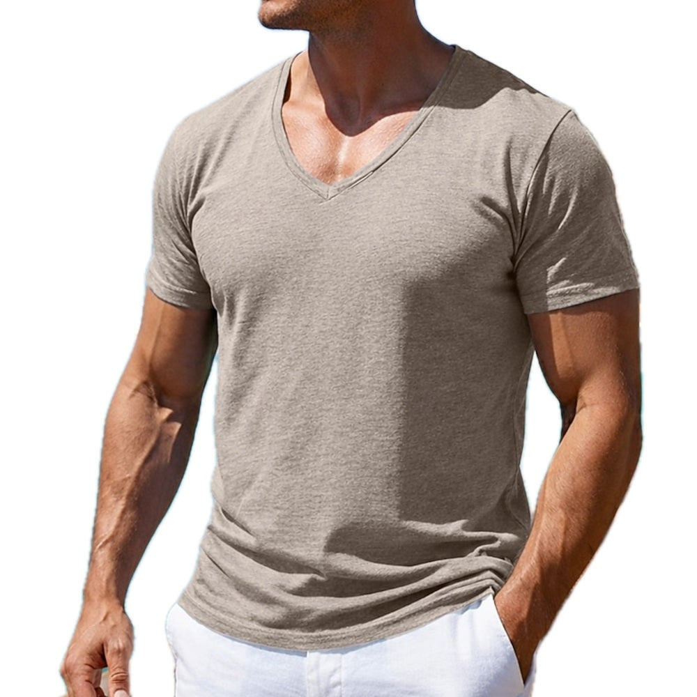 Felix Quinn V-Neck Tee - Khaki - view 1