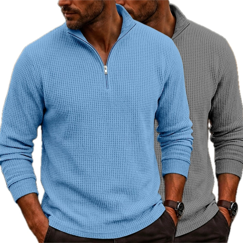 Finley Knox Textured Polo - Blue - view 2