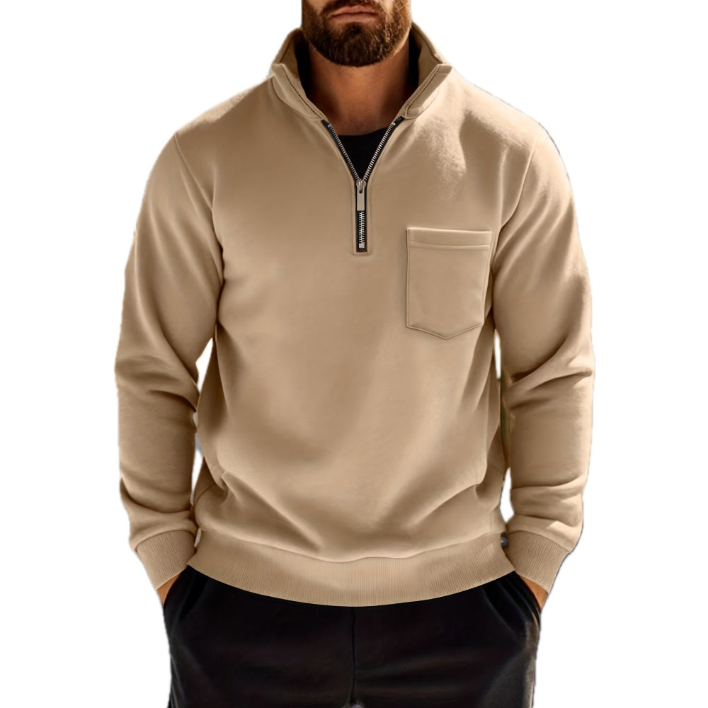Finn Mercer Half-Zip Shirt - Khaki - view 1