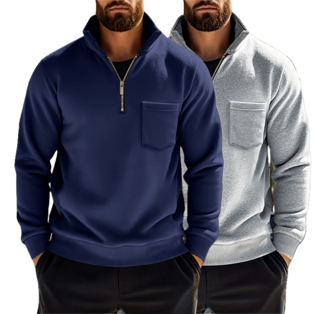 Finn Mercer Half-Zip Shirt - Navy - view 2