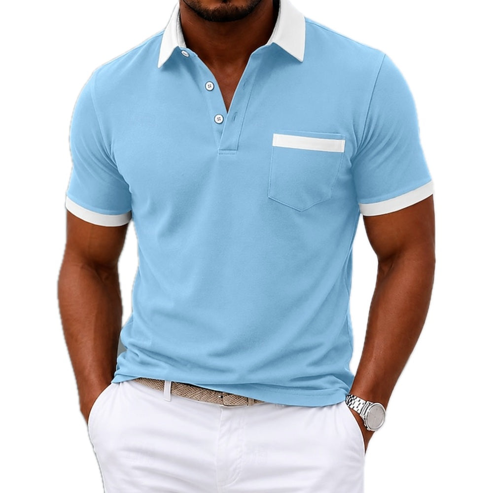 Foster Lane Patchwork Polo - Blue - view 1