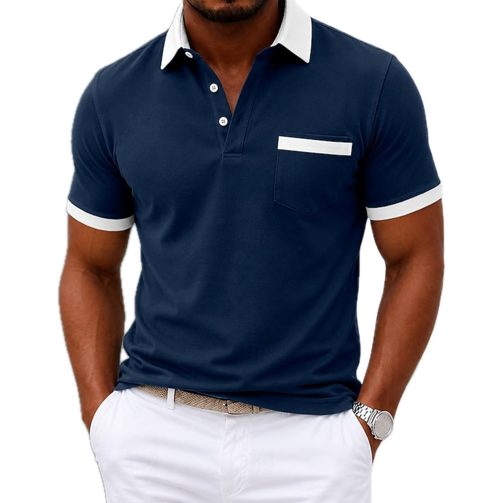 Foster Lane Patchwork Polo - Navy - view 1
