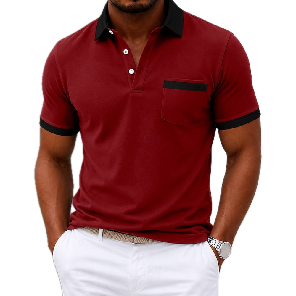 Foster Lane Patchwork Polo - Red - view 1