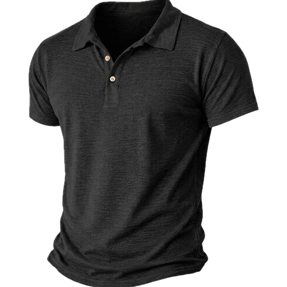 Gavin Miles Textured Polo - Black - view 1