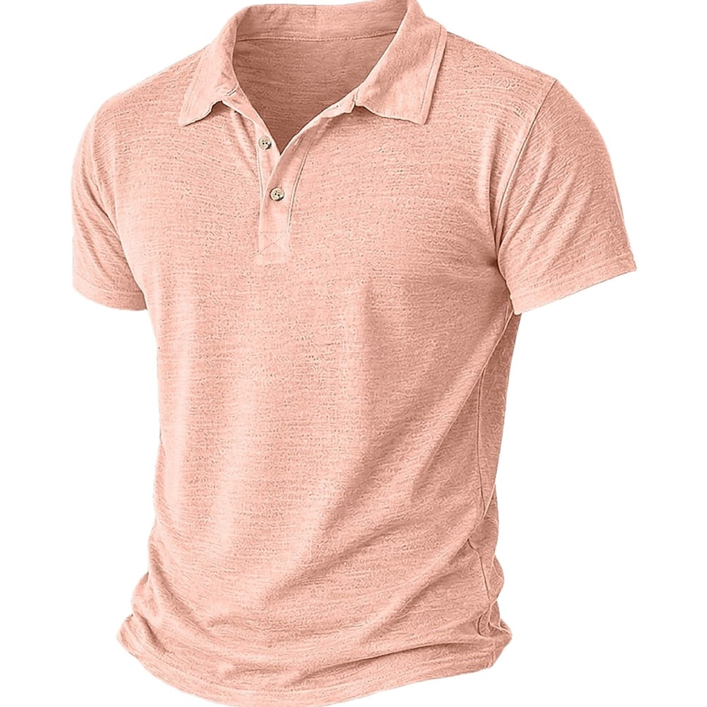 Gavin Miles Textured Polo - Pink - view 1