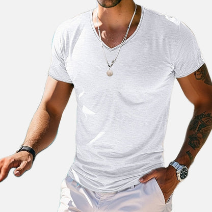 Gavin Moss V-Neck Tee - White - view 1
