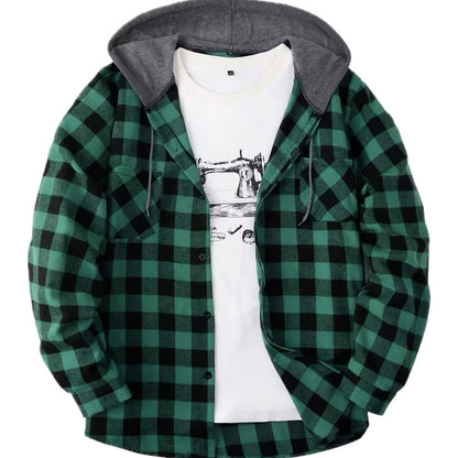 Gideon Blake Hooded Shirt - Dark Green - view 1