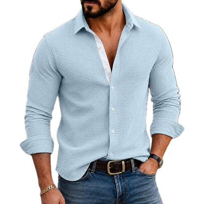 Holden Blake Waffle Shirt - Blue - view 1