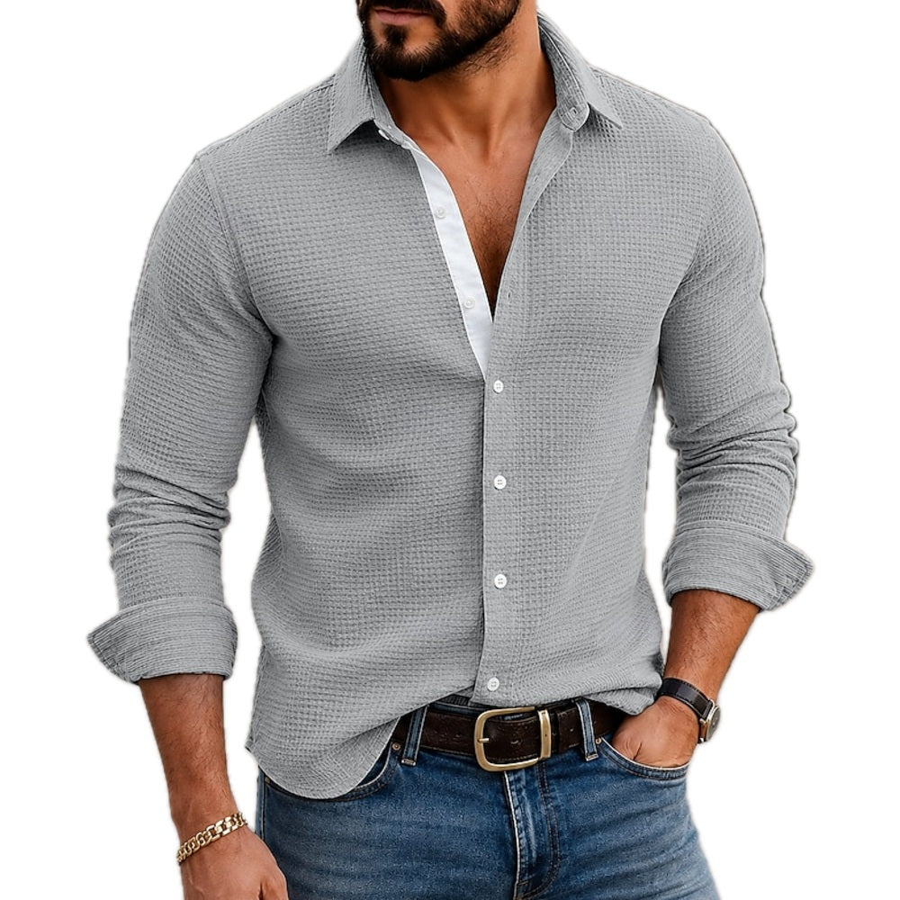 Holden Blake Waffle Shirt - Grey - view 1