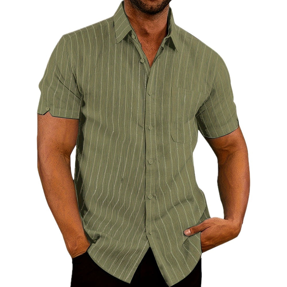 Hugo Rhodes Striped Shirt - Olive - view 1