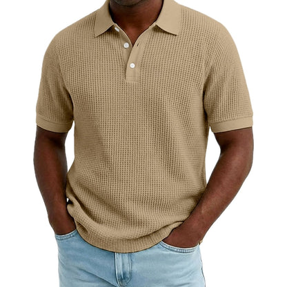 Ian Rowan Waffle Polo - Khaki - view 1