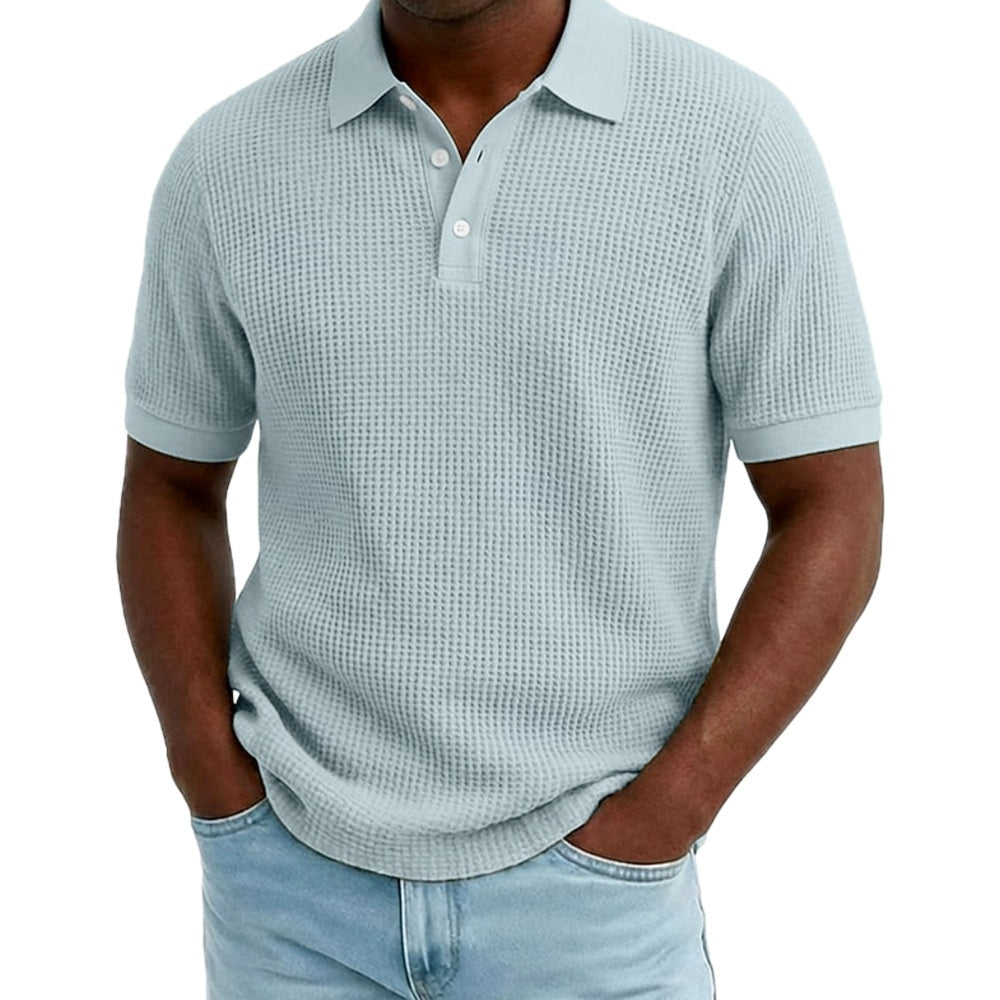 Ian Rowan Waffle Polo - Mint Green - view 1