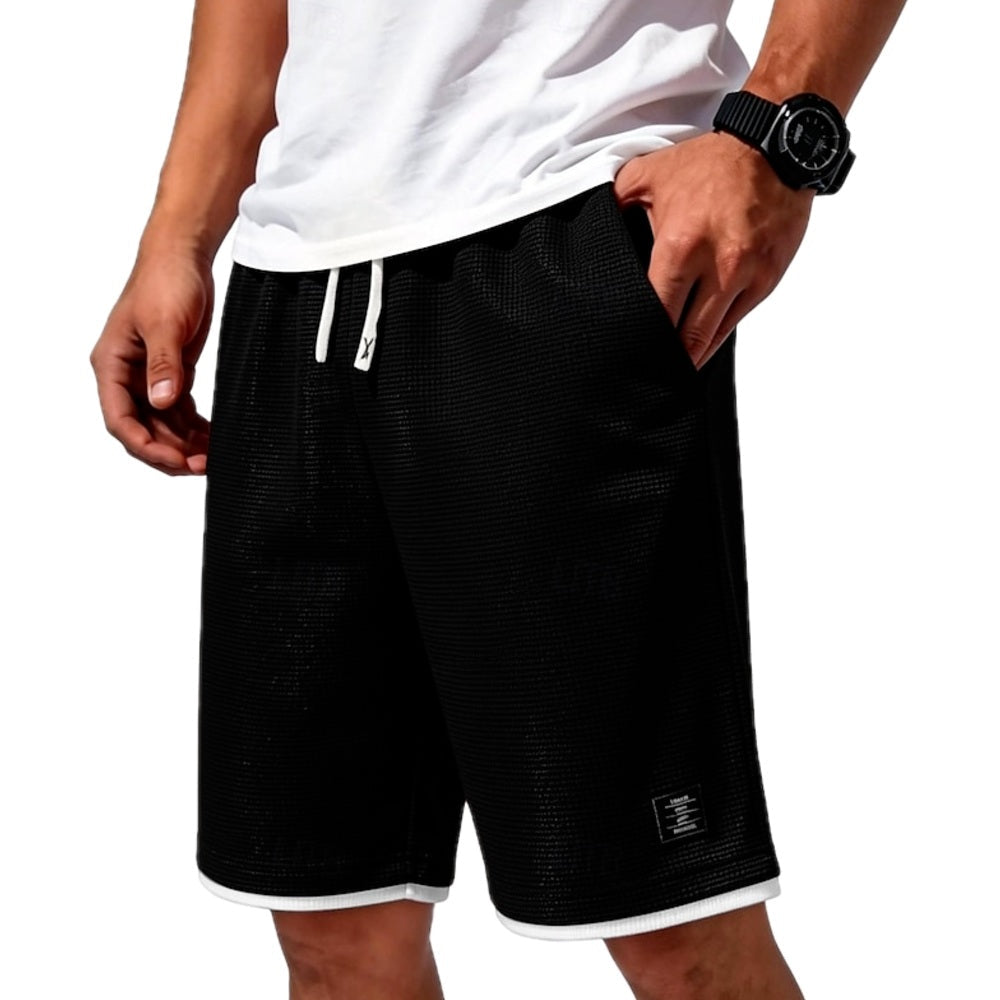 Ira Quinn Waffle Shorts - Black - view 1