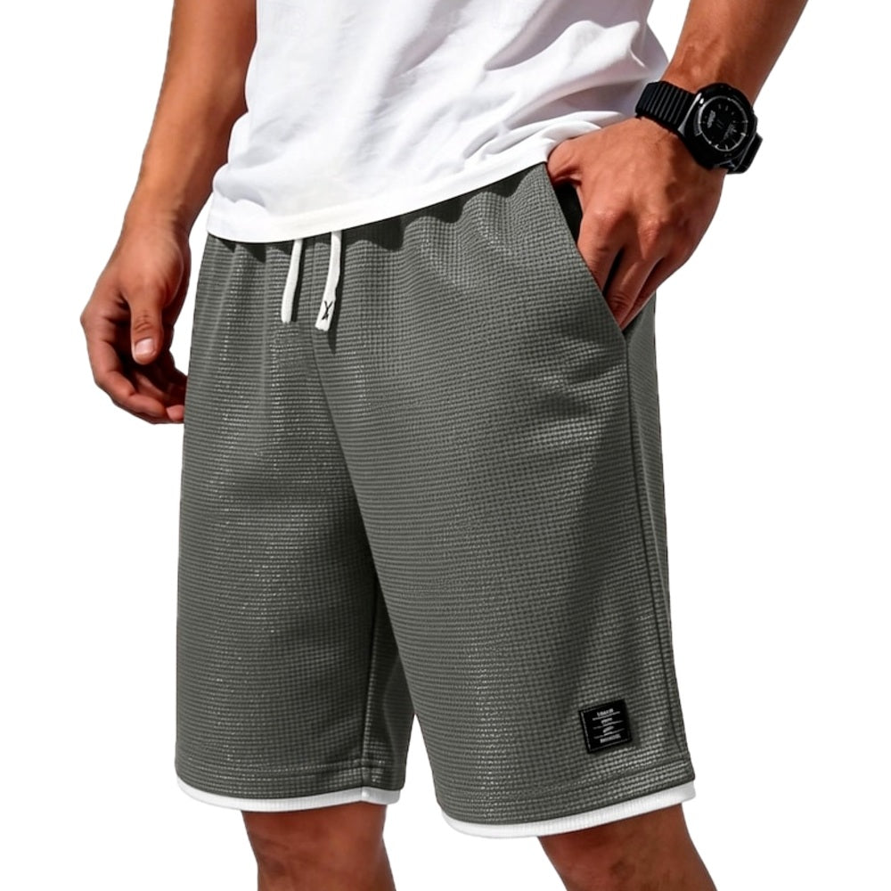Ira Quinn Waffle Shorts - Grey - view 1