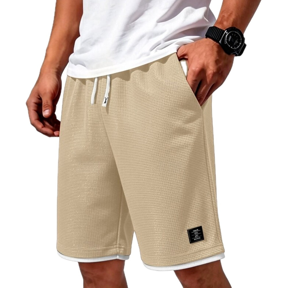 Ira Quinn Waffle Shorts - Khaki - view 1