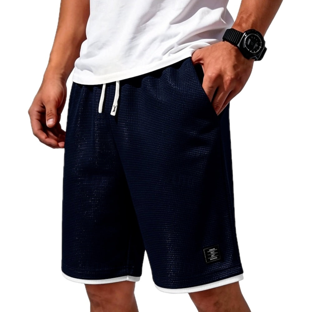 Ira Quinn Waffle Shorts - Navy - view 1