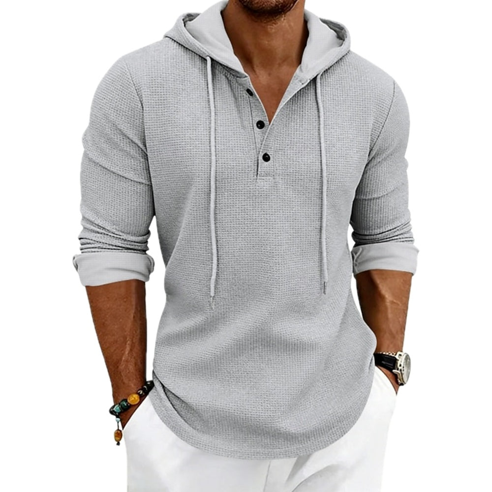 Isaac Nolan Hooded Henley - Grey - view 1