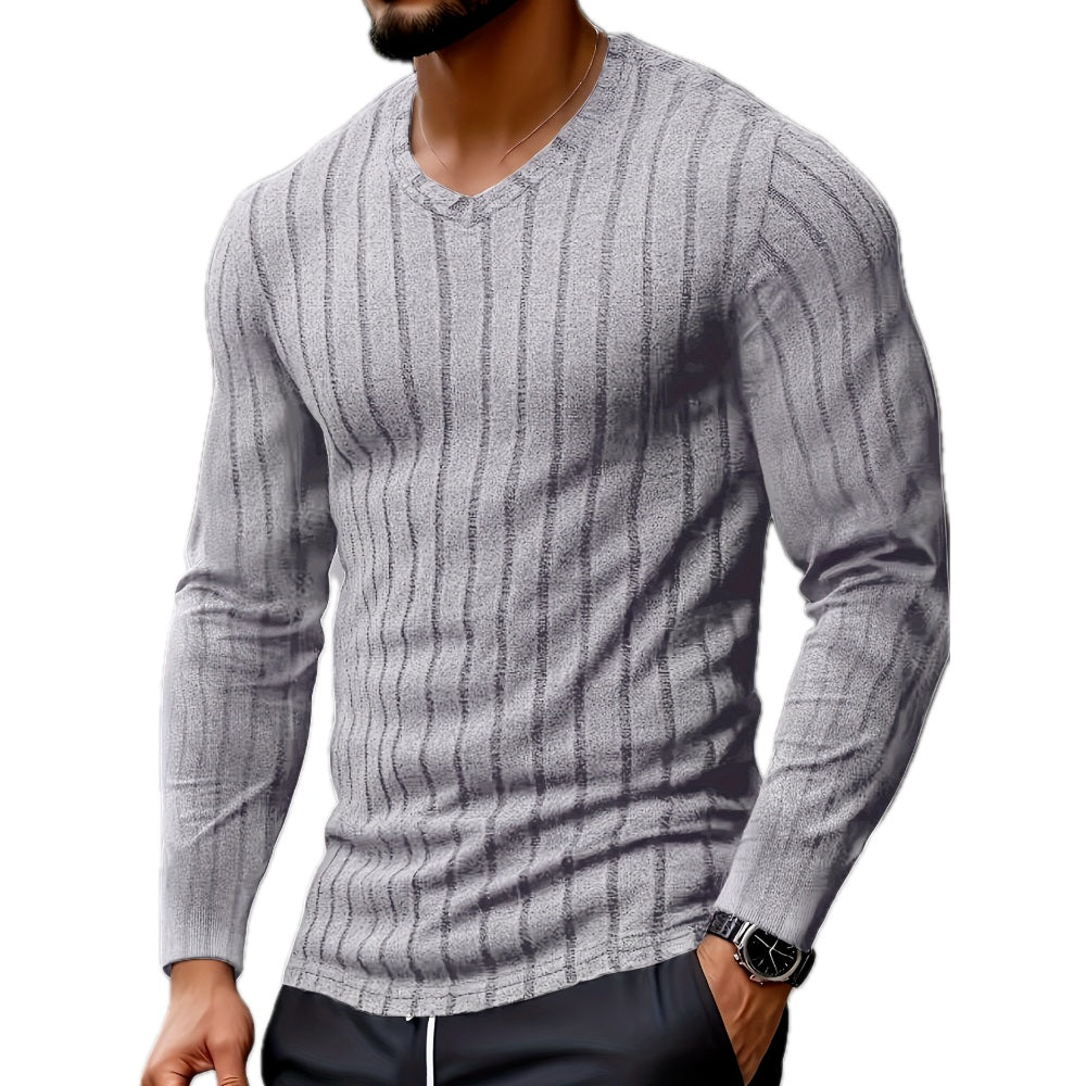 Isaac Nolan Ribbed Henley - Grey - view 1