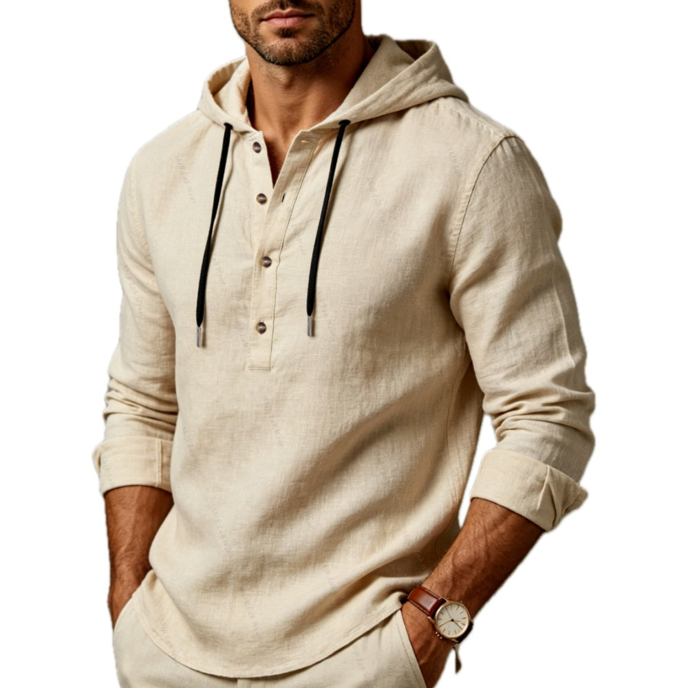Isaac Rowan Hooded Pullover - Beige - view 1
