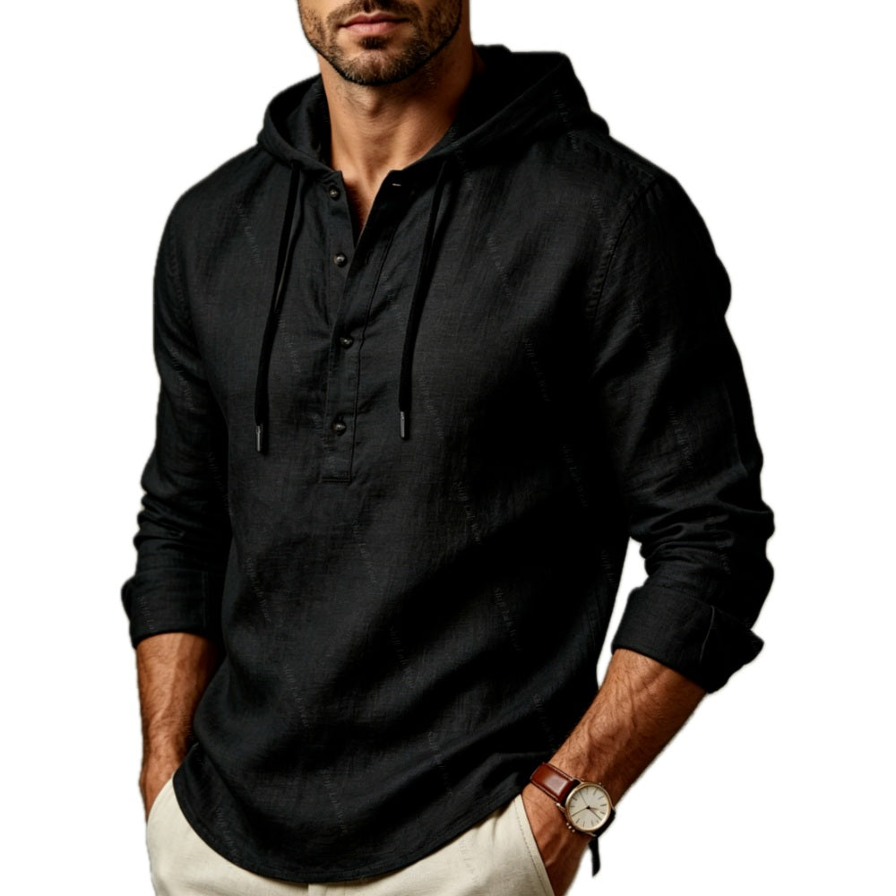 Isaac Rowan Hooded Pullover - Black - view 1