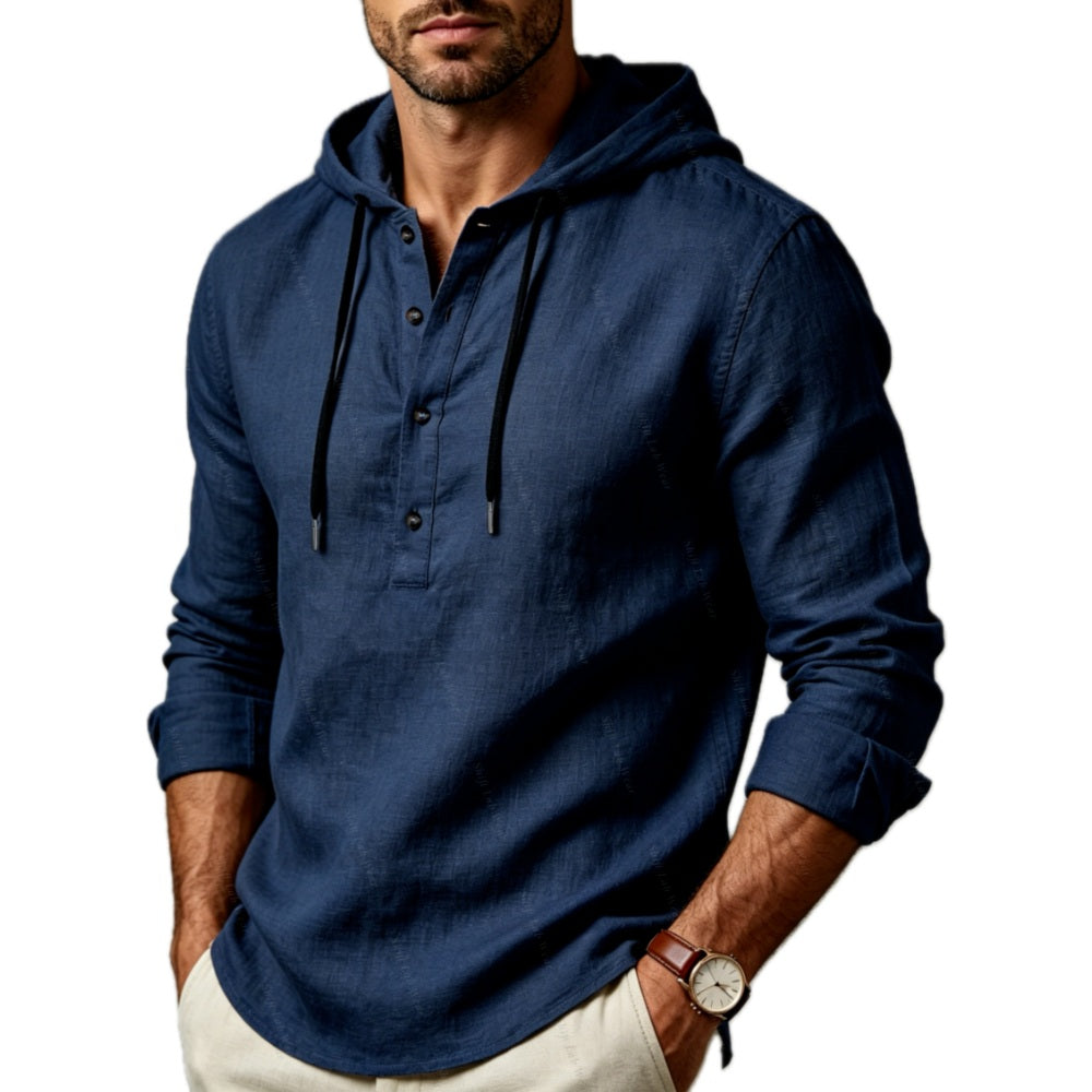 Isaac Rowan Hooded Pullover - Navy - view 1