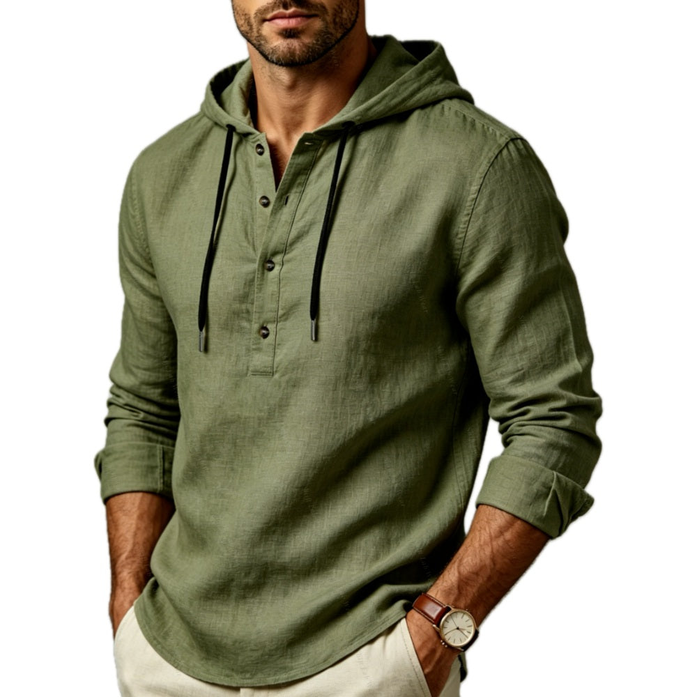Isaac Rowan Hooded Pullover - Olive - view 1