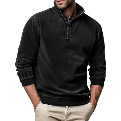 Jasper Cole Quarter-Zip Sweatshirt - Black - view 1
