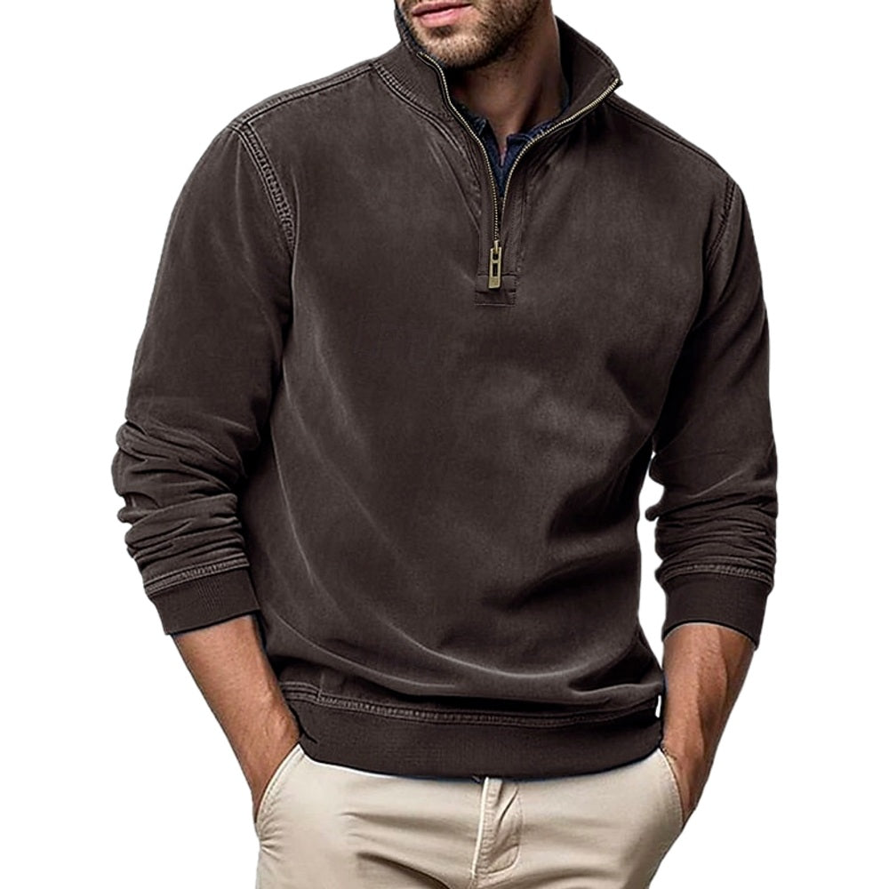 Jasper Cole Quarter-Zip Sweatshirt - Brown - view 1