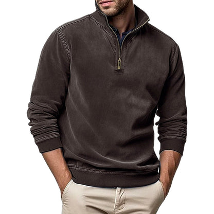 Jasper Cole Quarter-Zip Sweatshirt - Brown - view 1