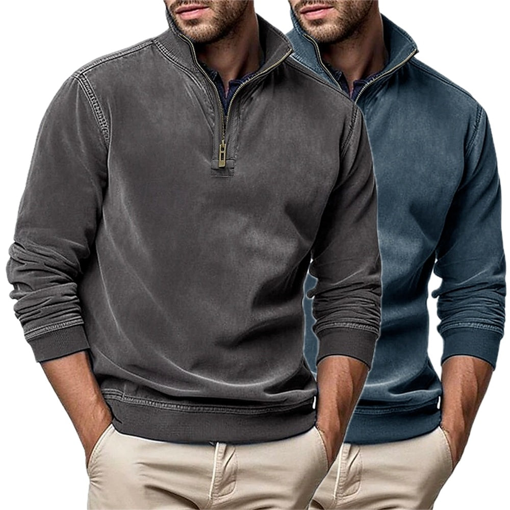 Jasper Cole Quarter-Zip Sweatshirt - Grey - view 2