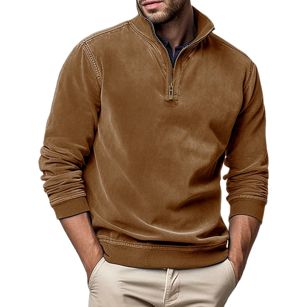 Jasper Cole Quarter-Zip Sweatshirt - Khaki - view 1