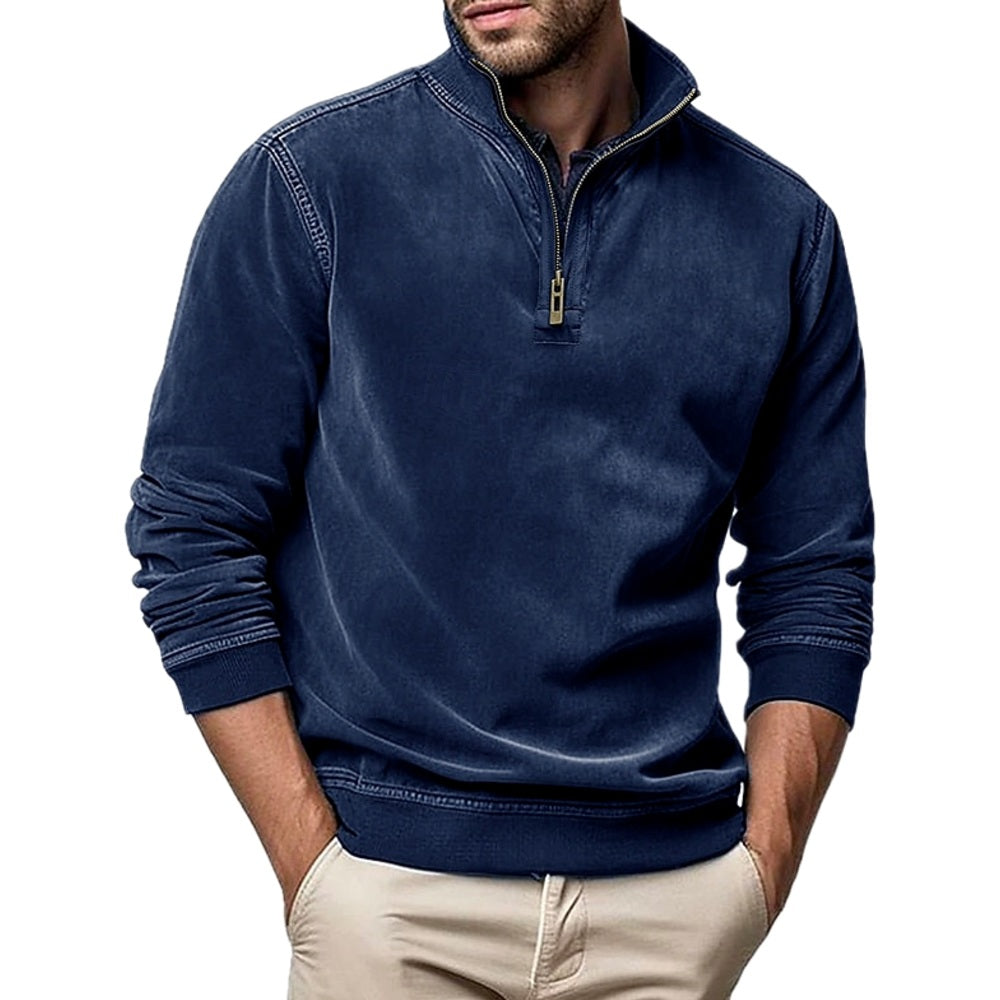 Jasper Cole Quarter-Zip Sweatshirt - Navy - view 1