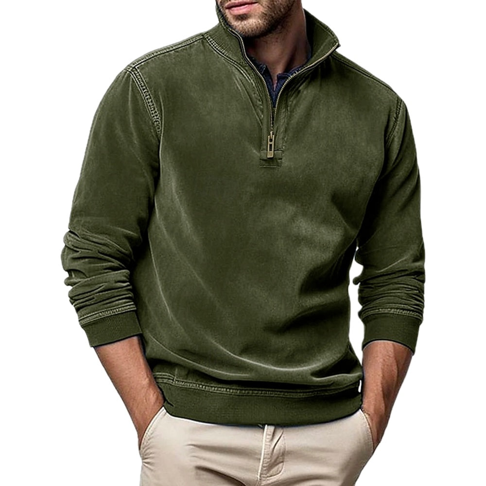 Jasper Cole Quarter-Zip Sweatshirt - Olive - view 1