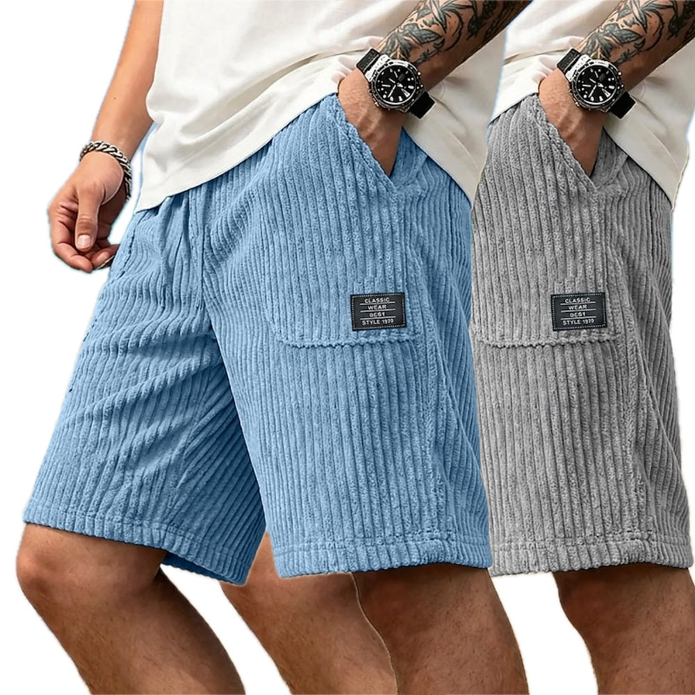 Jenson Vale Textured Shorts - Blue - view 2